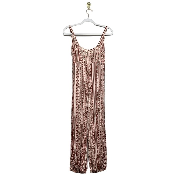 AUDREY 3+1 Red Aztec Print Tie-Front Jumpsuit - Picture 7 of 9